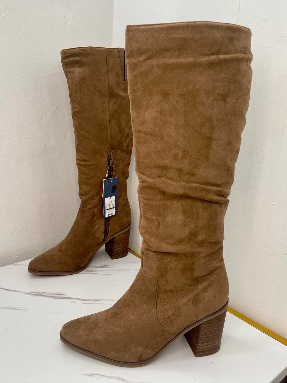 Universal Thread Women's Tan Suede Over-the-Knee Block Heel Boots Sz 6M